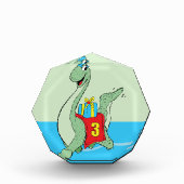 Jongen, 3e verjaardag dinosaurus fotoblokken (Voorkant)