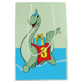 Jongen, 3e verjaardag dinosaurus medium cadeauzakje (Voorkant)