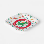 Jongen 3e Verjaardagsfeestje Dinosaurus Patroon T- Papieren Bordje (Gebogen)