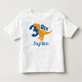 Jongen 3rd Birthday 3-Rex Dinosaur T-Shirt (Voorkant)