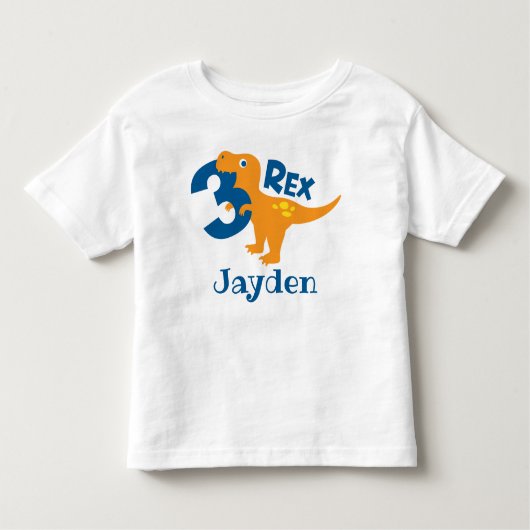 Jongen 3rd Birthday 3-Rex Dinosaur T-Shirt (Voorkant)