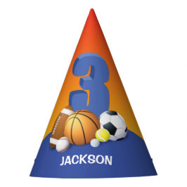 Jongen 3rd Birthday-sportzalen Feesthoedjes