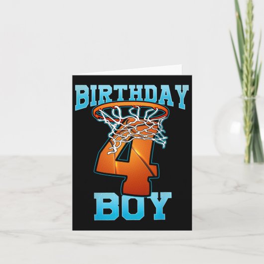 Jongen 4 jaar oude geschenken 5e verjaardag Bysket Kaart (Voorkant)