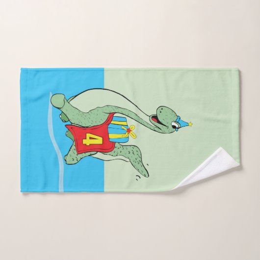 Jongen, 4e verjaardag dinosaurus bad handdoek (Handdoek)