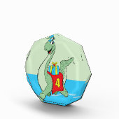 Jongen, 4e verjaardag dinosaurus fotoblokken (Rechts)