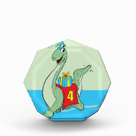 Jongen, 4e verjaardag dinosaurus fotoblokken