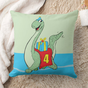 Jongen, 4e verjaardag dinosaurus kussen