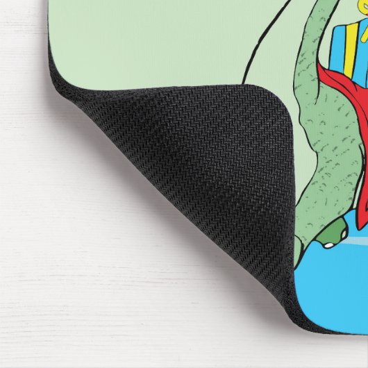 Jongen, 4e verjaardag dinosaurus muismat (Hoek)