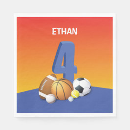 Jongen 4e verjaardag Sportbannen Servet