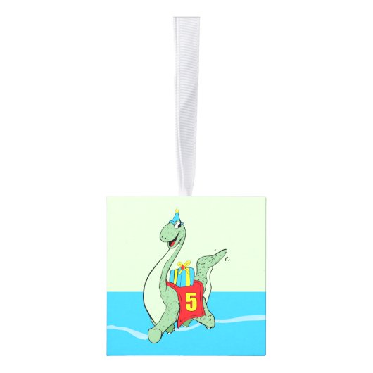 Jongen, 5e verjaardag dinosaurus decoratie (Rechts)