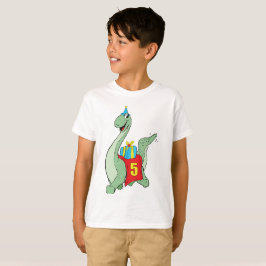 Jongen, 5e verjaardag dinosaurus t-shirt