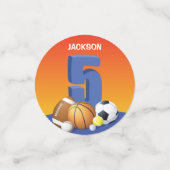 Jongen 5th Birthday Sports Balls Confetti (Kleine voorkant)
