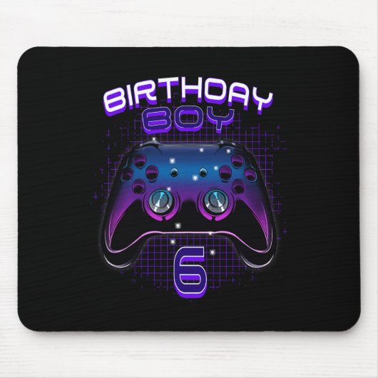 Jongen 6 Video Game Controller Gamer 6e verjaardag Muismat (Voorkant)