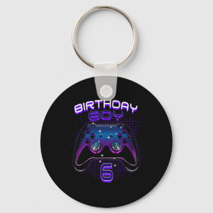 Jongen 6 Video Game Controller Gamer 6e verjaardag Sleutelhanger