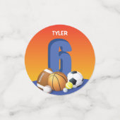 Jongen 6th Birthday Sports Balls Confetti (Kleine voorkant)
