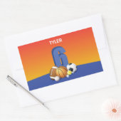 Jongen 6th Birthday Sports Balls Rechthoekige Sticker (Envelop)