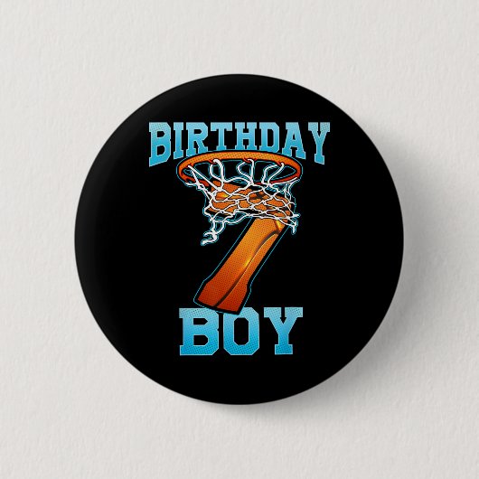 Jongen 7 jaar oude geschenken 8e verjaardag Bysket Ronde Button 5,7 Cm (Voorkant)