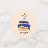 Jongen 7e verjaardag, 7 op de zoete blauwe Cake Confetti (Kleine voorkant)