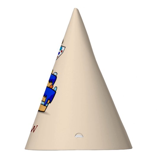 Jongen 7e verjaardag, 7 op de zoete blauwe Cake Feesthoedjes (Rechts)