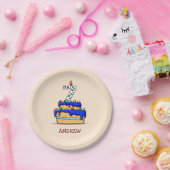 Jongen 7e verjaardag, 7 op de zoete blauwe Cake Papieren Bordje (Feest)