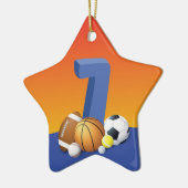 Jongen 7th Birthday Sports Balls Keramisch Ornament (Links)