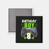 Jongen 8 Videospel Controller Gamer 8e Verjaardag Magneet (Voorkant / Achterkant)