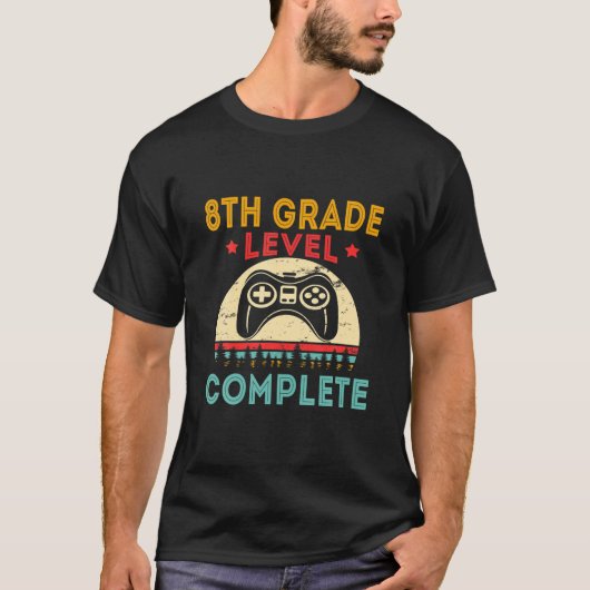 Jongen 8e niveau Complete gamer Afstuderen Clas T-shirt (Voorkant)