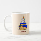 Jongen 8e verjaardag, 8 op de zoete blauwe Cake Koffiemok (Links)