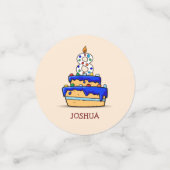 Jongen 8e verjaardag, 8 op zoete blauwe cake confetti (Kleine voorkant)