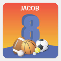 Jongen 8th Birthday Sports Balls