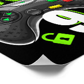 Jongen 9 Videospel Controller Gamer 9e Verjaardag Poster (Hoek)