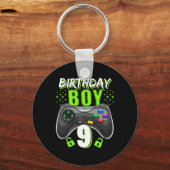 Jongen 9 Videospel Controller Gamer 9e Verjaardag Sleutelhanger (Voorkant)