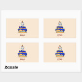 Jongen 9e verjaardag, 9 op de zoete blauwe Cake Rechthoekige Sticker (Vel)