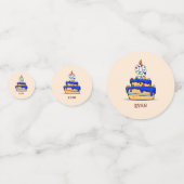 Jongen 9e verjaardag, 9 op zoete blauwe cake confetti (Voorkanten)