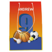 Jongen 9e verjaardag Sportbannalen Medium Cadeauzakje (Voorkant)