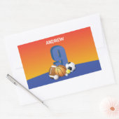 Jongen 9e verjaardag Sportbannalen Rechthoekige Sticker (Envelop)