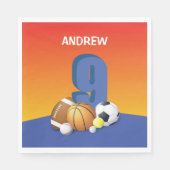 Jongen 9e verjaardag Sportbannalen Servet (Voorkant)