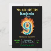 Jongen 9e verjaardag uitnodiging, jongen 9e verjaa kaart (Voorkant)