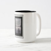 jongen aan de deur tweekleurige koffiemok (Voorkant rechts)