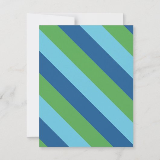 Jongen Aangepast gestreept, Birthday invullen Dank Notitiekaartje (Achterkant)