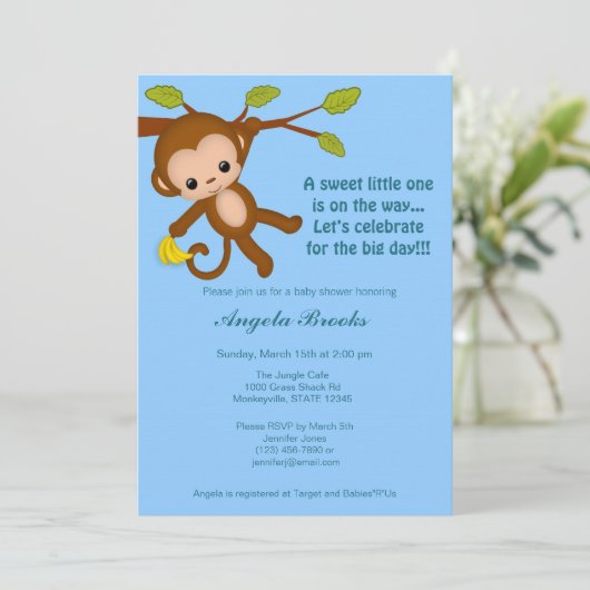 Jongen, aap, baby-schoeisel, BLUE MM2 Kaart (Staand voorkant)