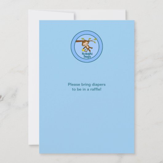 Jongen, aap, baby-schoeisel, BLUE MM2 Kaart (Achterkant)