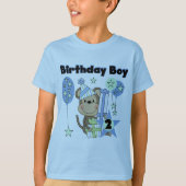 Jongen Aap Met Cadeaus 2e Verjaardag Tshirts (Voorkant)