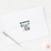 Jongen Aap Met Cadeaus 2e Verjaardag Tshirts Ronde Sticker (Envelop)