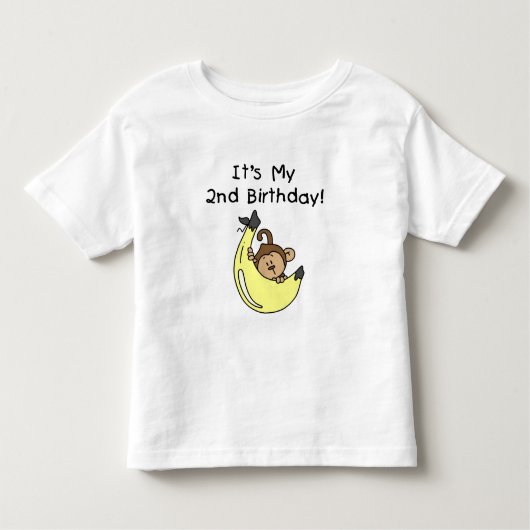 Jongen Aap op Banaan 2e Verjaardag Kinder Shirts (Voorkant)