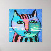  jongen Abstract kat schilderen Canvas Afdruk (Voorkant)