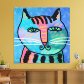  jongen Abstract kat schilderen Canvas Afdruk (Insitu (Woonkamer))