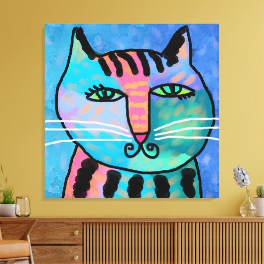 jongen Abstract kat schilderen Canvas Afdruk (Insitu (Woonkamer))