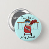 Jongen Ace Pilot Tshirts en Gifts Ronde Button 5,7 Cm (Voorkant /achterkant)