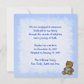 Jongen adoptie aankondiging (Achterkant)